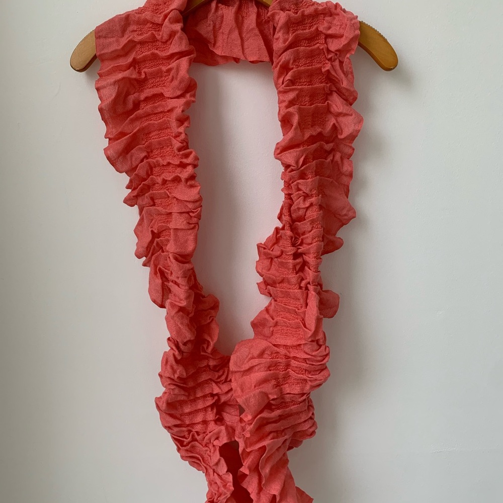 Coral infinity ruffle scarf